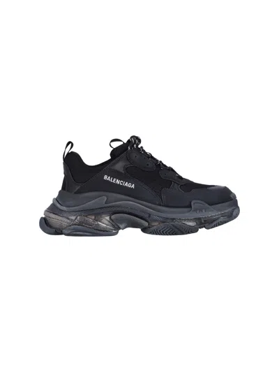 Balenciaga "triple S Clear Sole" Sneakers In Black  