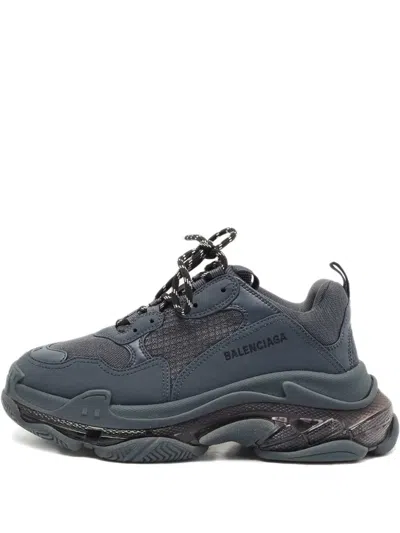 Pre-owned Balenciaga Triple S Clear Sole Sneakers In Gray