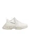 Balenciaga Triple S Clear Sole Washed Sneakers In White