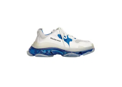 Pre-owned Balenciaga Triple S Clear Sole (women's) Sneakers In White/blue In Multi