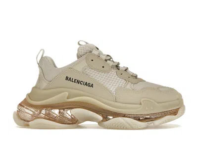 Pre-owned Balenciaga Triple S Crystal Clear Sole (women's) Sneakers In Ivory
