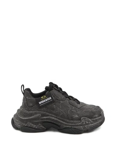 Balenciaga Triple S Faded Sneakers In Gray