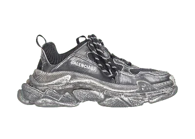 Pre-owned Balenciaga Triple S Faded (women's) Sneakers In Black/white