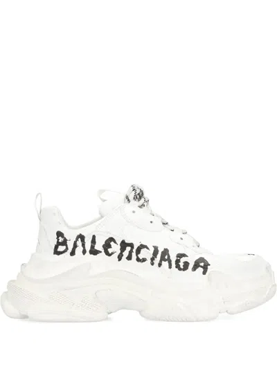 Balenciaga Triple S Graffiti-print Sneakers In White