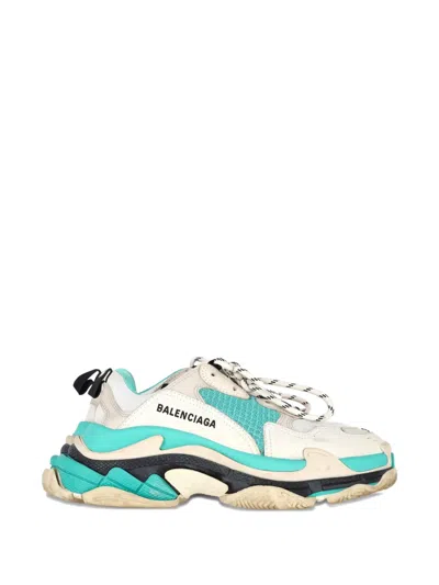 Pre-owned Balenciaga Triple S Lace-up Fastening Sneakers In Neutral