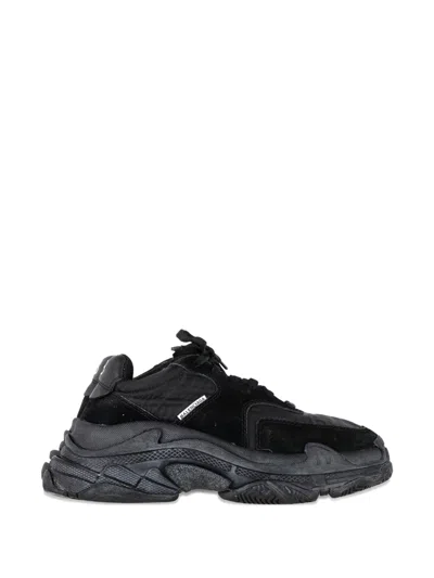 Pre-owned Balenciaga Triple S Lace-up Sneakers In Black