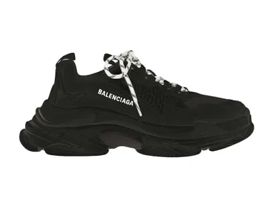 Pre-owned Balenciaga Triple S Lace (women's) Sneakers In Black/white In Multi