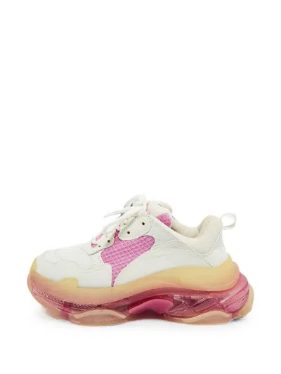 Pre-owned Balenciaga Triple S Lace-up Sneakers In White