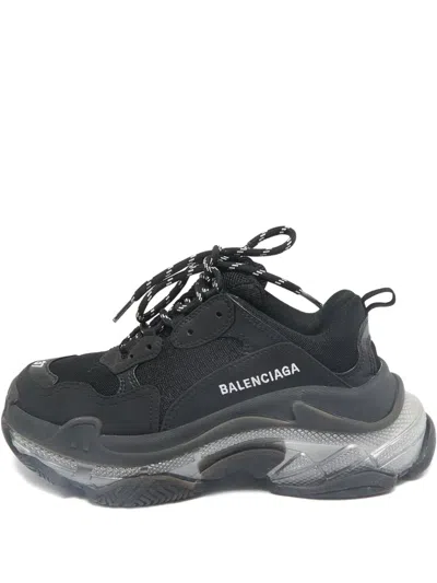 Pre-owned Balenciaga Triple S Leather Sneakers
