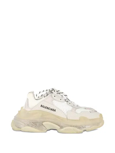 Pre-owned Balenciaga Triple S Logo-detail Sneakers In Neutral