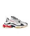 Balenciaga Triple S Logo Embroidered Sneakers In White