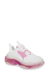 Balenciaga Triple S Low Top Sneaker In Pink/white
