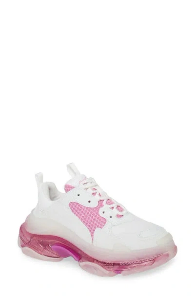 Balenciaga Triple S Low Top Sneaker In Pink/white