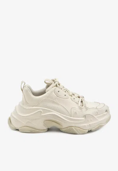 Balenciaga Triple S Low-top Sneakers In Beige