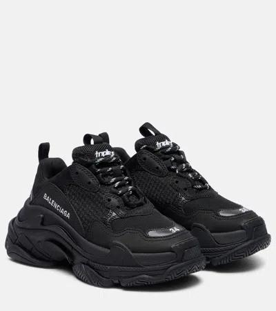 Balenciaga Triple S Mesh Sneakers In Black