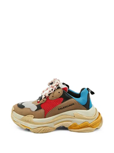Pre-owned Balenciaga Triple S Mesh Sneakers In Brown