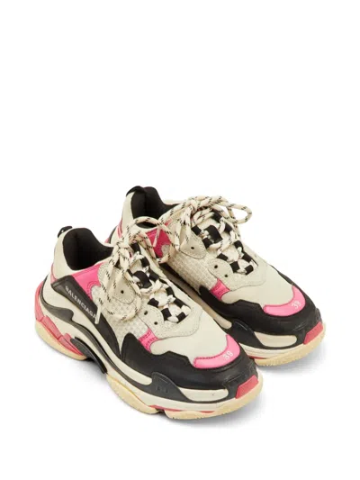 Pre-owned Balenciaga Triple S Mesh Sneakers In Neutral