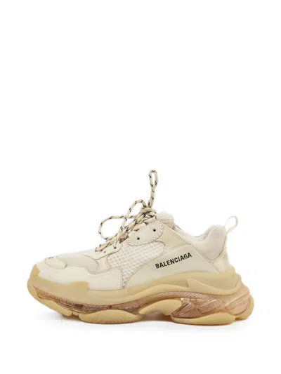 Pre-owned Balenciaga Triple S Mesh Sneakers In Neutral