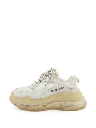Pre-owned Balenciaga Triple S Mesh Sneakers In Neutral