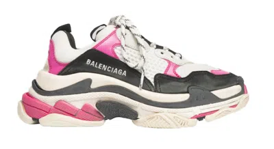 Pre-owned Balenciaga Triple S Neon 2019 (women's) Sneakers In Pink/black/white In Multi