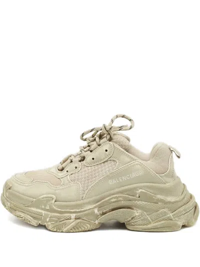 Pre-owned Balenciaga Triple S Oversized Sole Trainers In Neutral