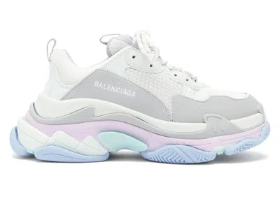 Pre-owned Balenciaga Triple S Pastels (women's) Sneakers In White/blue/purple