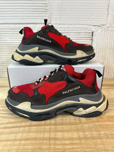 Pre-owned Balenciaga Triple S Red Blue Sneaker Size 43 In Blue/red