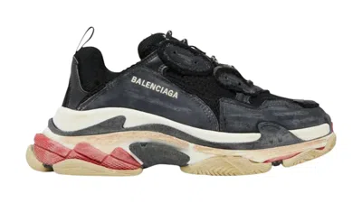 Pre-owned Balenciaga Triple S Sneaker Diy (women's) Sneakers In Black/red In Multi
