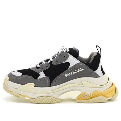 Balenciaga Triple S Sneaker 'grey Yellow' In Gray