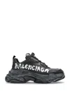 Balenciaga Triple S Paint Logo Sneaker In Black