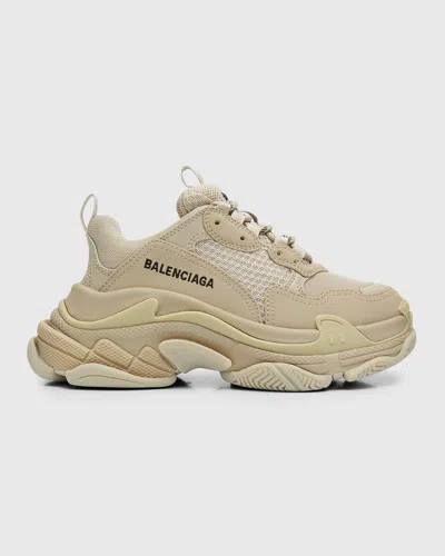 Balenciaga Triple S Chunky Fashion Sneakers In Beige