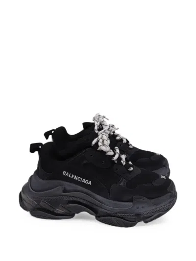 Pre-owned Balenciaga Triple S Sneakers In Black