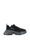 Balenciaga Black Triple S Clear Sole Sneakers In Black