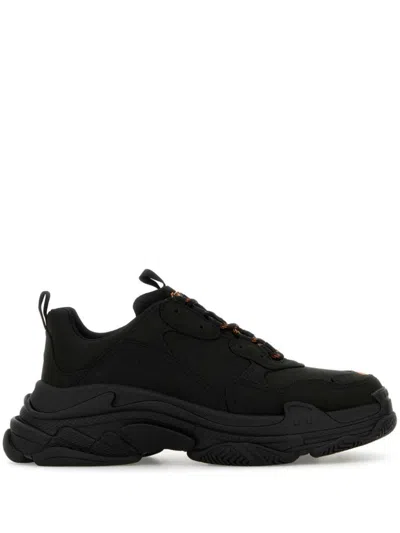 Balenciaga Satin Triple S Sneakers For Men In Black