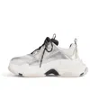 Balenciaga Triple S Sneakers 'black White And Silver Double Foam And Mesh' In Multi
