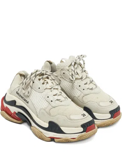 Pre-owned Balenciaga Triple S Sneakers In Neutral