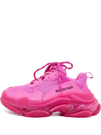 Pre-owned Balenciaga Triple S Sneakers In Pink