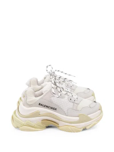 Pre-owned Balenciaga Triple S Sneakers In White