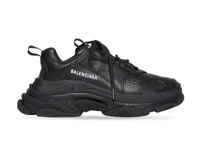 Pre-owned Balenciaga Triple S Synthetic Leather Triple (women's) Sneakers In Black