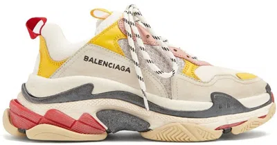 Pre-owned Balenciaga Triple S (women's) Sneakers In Cream/yellow/red
