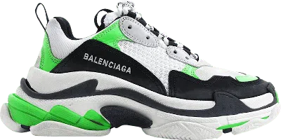 Pre-owned Balenciaga Triple S (women's) Sneakers In Green/black/white In Multi