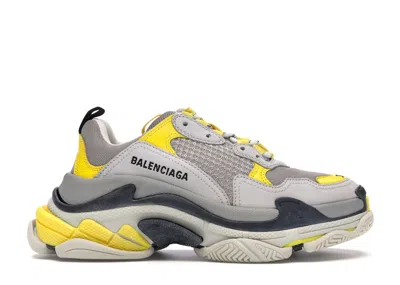 Pre-owned Balenciaga Triple S (women's) Sneakers In Grey/yellow In Multi