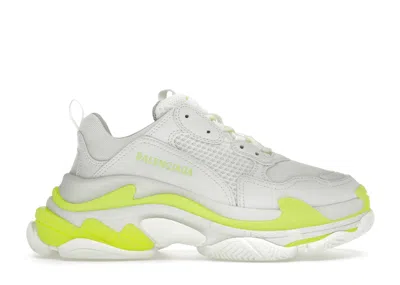 Pre-owned Balenciaga Triple S (women's) Sneakers In White/fluo Yellow
