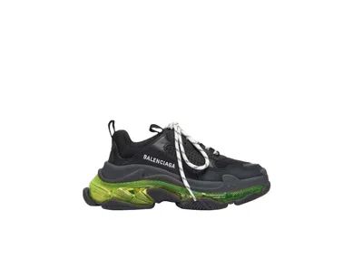 Pre-owned Balenciaga Triple S Yellow Fluo (women's) Sneakers In Black