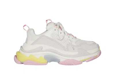 Pre-owned Balenciaga Triple S Yellow (women's) Sneakers In White/beige/pink
