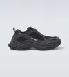 Balenciaga Black Polyester Athletic Sneakers In Animal Print