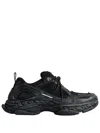 Balenciaga Triple S.2 Worn-out Effect Mesh Sneakers In Black