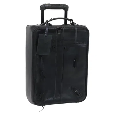 Pre-owned Balenciaga Trolley Rolling Classic Studs Luggage Leather Khaki Leather Travel Bag Bag ()