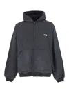 Balenciaga Men Grey Sweatshirt With Fixed Hood And Logo Detail On The Front In Cotton Man In Gray