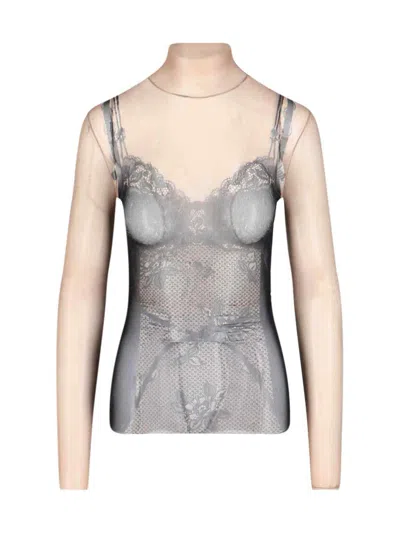 Balenciaga Trompe-l Il Lingerie Top In Gold